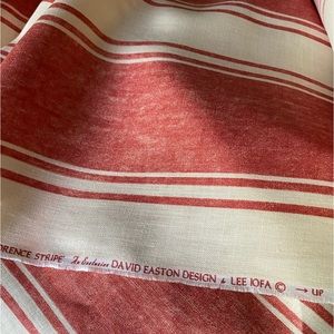 22 plus yds. in one uncut piece of Lee Jofa striped 100% linen fabric.